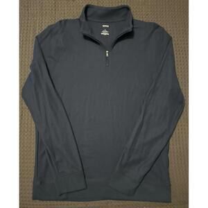 Sonoma 1/4 Zip Navy Blue Long Sleeve Pullover Shirt Men’s Size Large